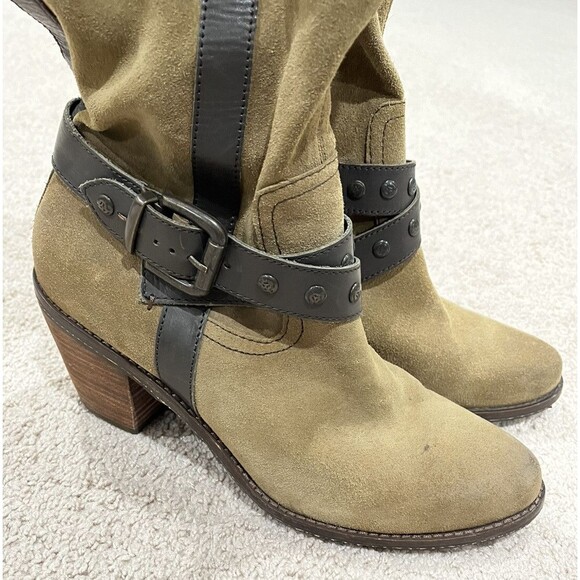 OTBT Brule Women's 10M Suede Leather Knee-High Boots Heel Side-Zip - Picture 10 of 10